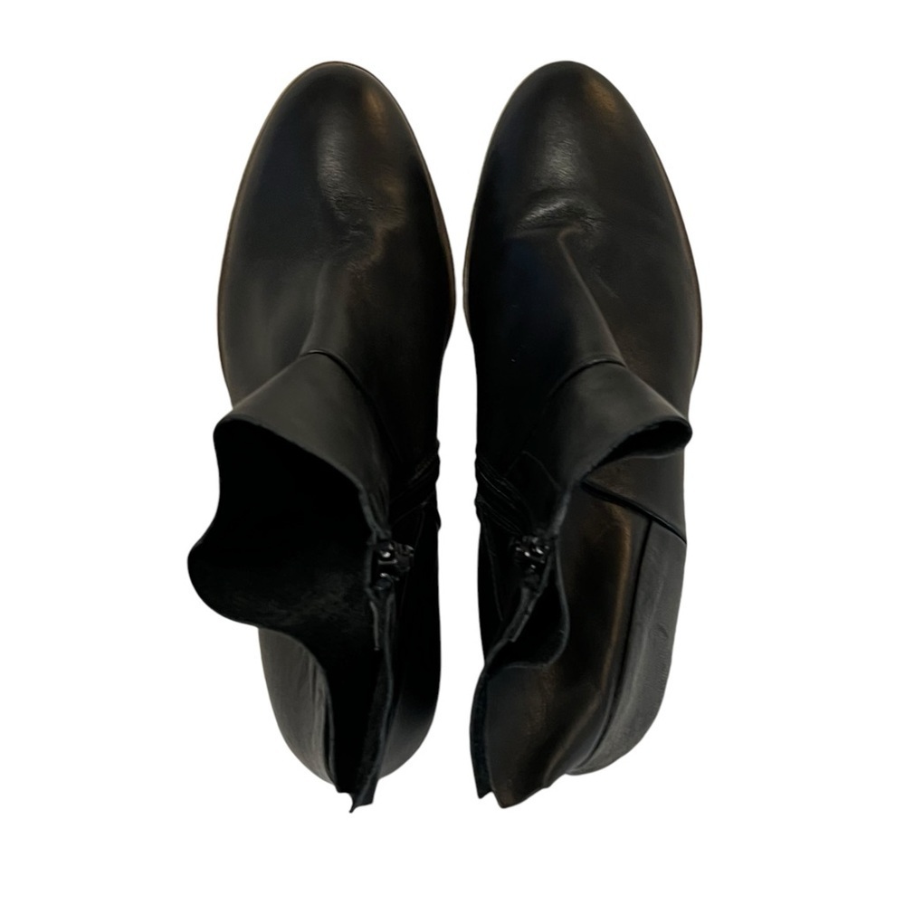 Avellini Black Leatheret Block Heel ankle boots side zip 9 NWOB side zip - Picture 7 of 15